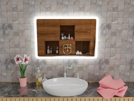 Зеркало с мягкой интерьерной подсветкой для ванной комнаты Катани 110х70 см (1100х700 мм)